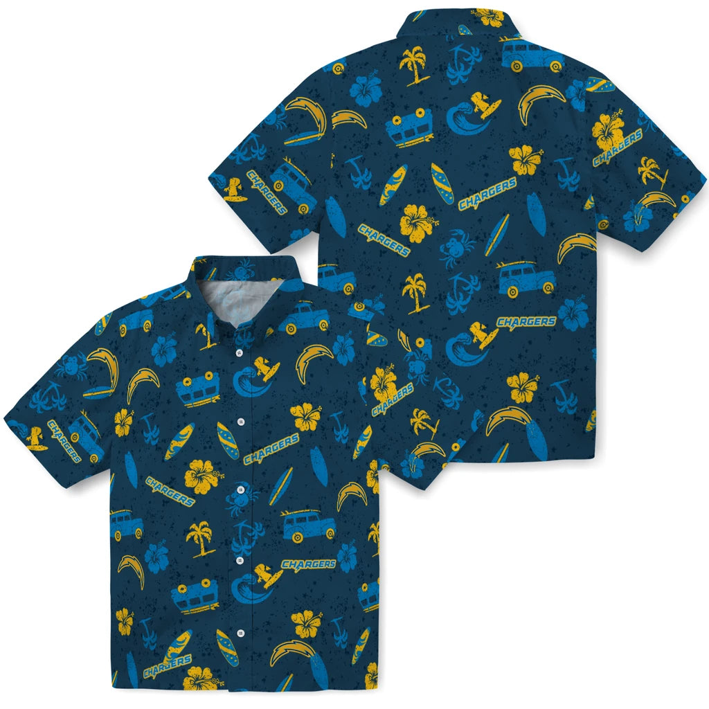 Los Angeles Chargers Hawaiian Shirt - Beach Vibe | Moonbestprint