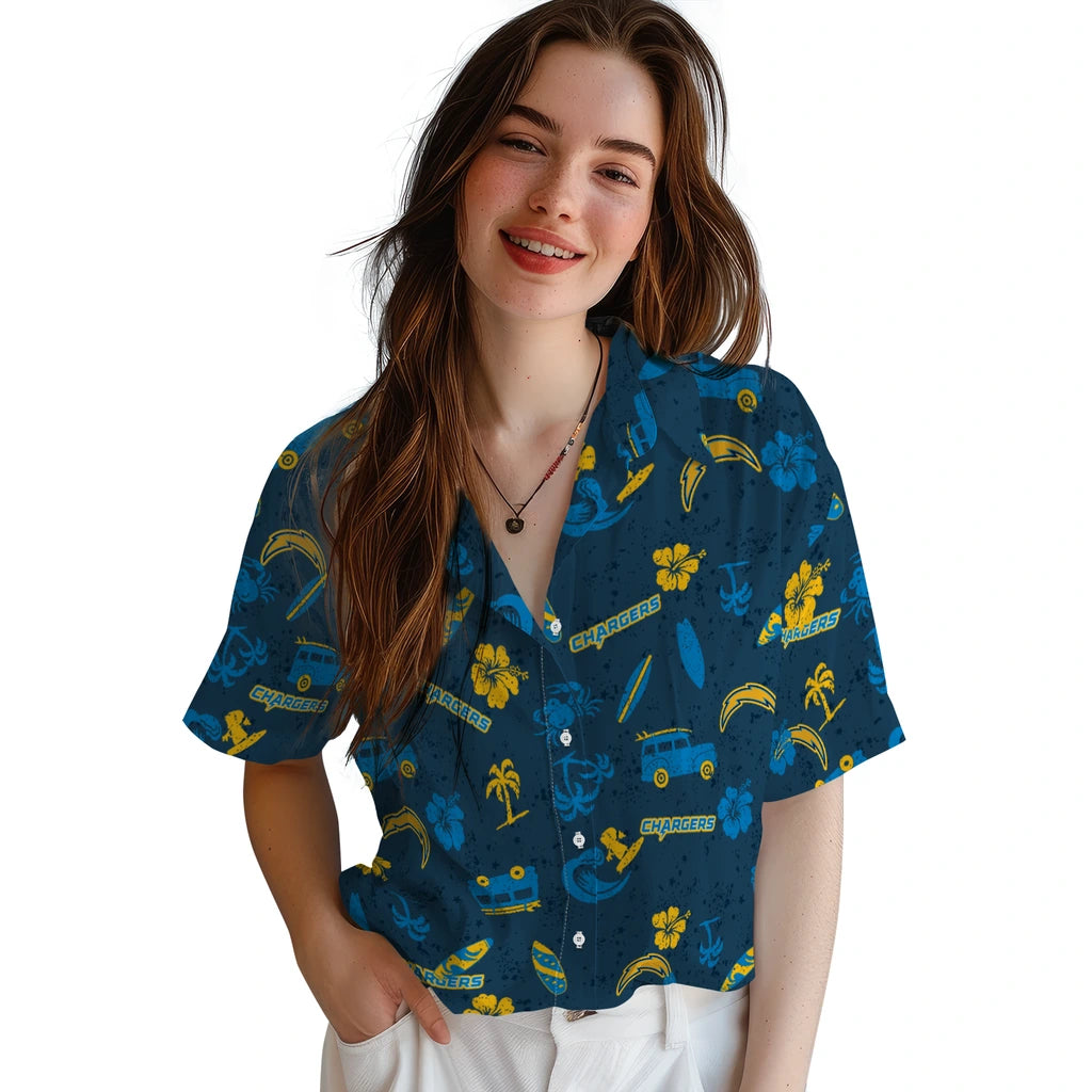 Los Angeles Chargers Hawaiian Shirt - Beach Vibe | Moonbestprint
