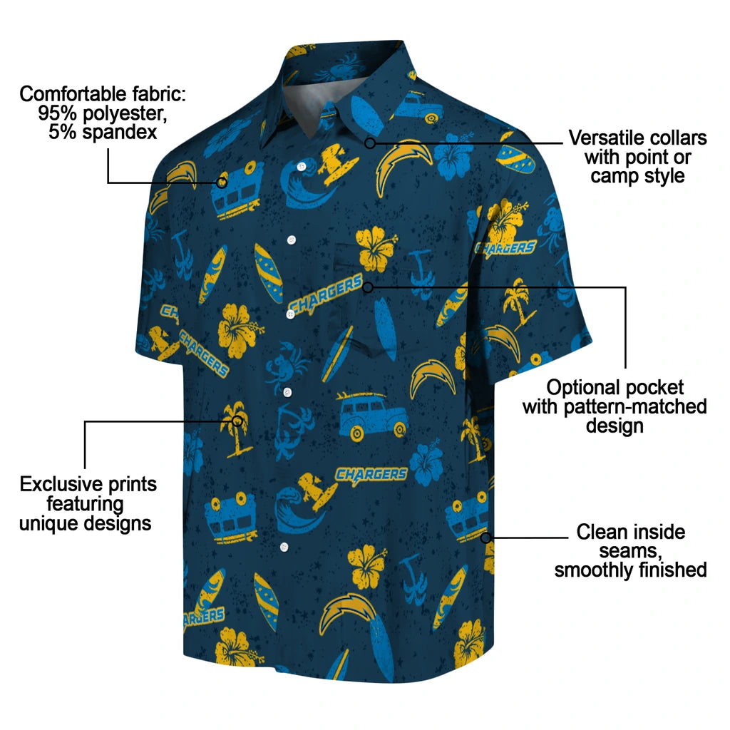 Los Angeles Chargers Hawaiian Shirt - Beach Vibe | Moonbestprint