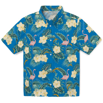 Los Angeles Chargers Hawaiian Shirt - Flamingo and Hibiscus | Moonbestprint