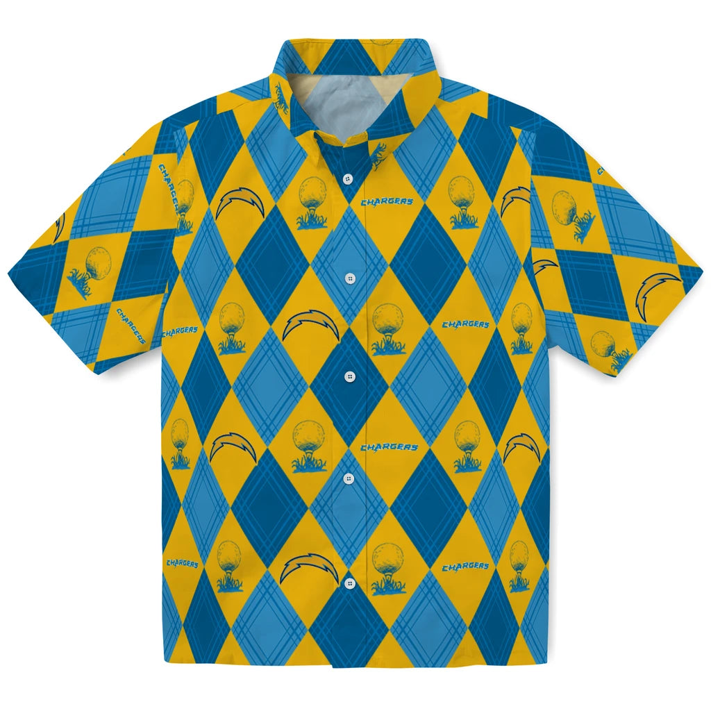 Los Angeles Chargers Hawaiian Shirt - Golfing Plaid | Moonbestprint