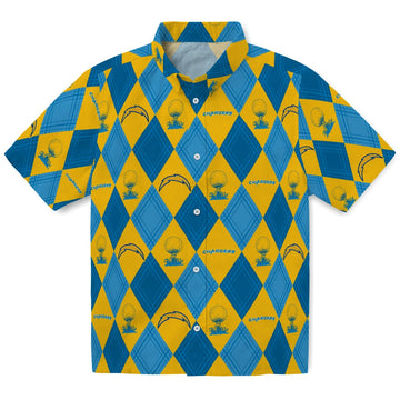 Los Angeles Chargers Hawaiian Shirt - Golfing Plaid | Moonbestprint