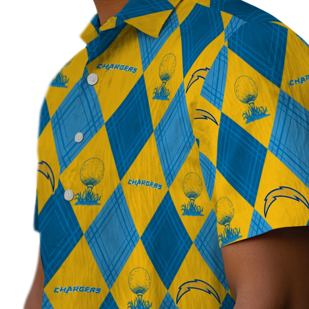 Los Angeles Chargers Hawaiian Shirt - Golfing Plaid | Moonbestprint