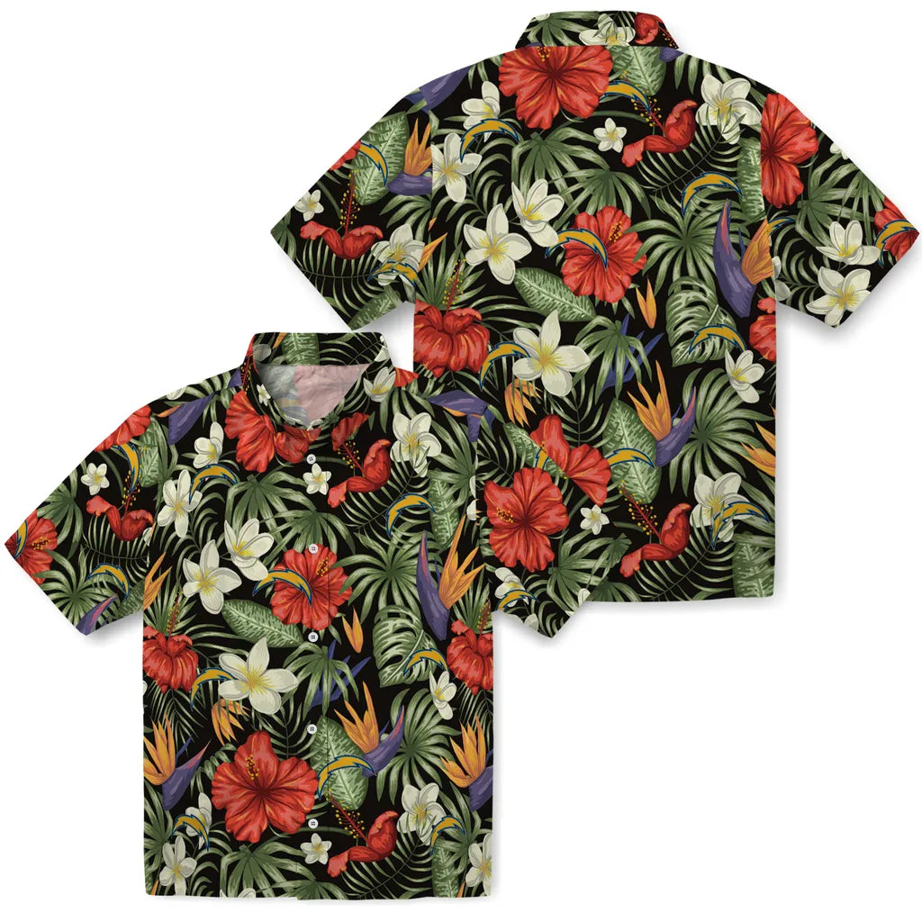 Los Angeles Chargers Hawaiian Shirt - Hawaii Floral Hibiscus | Moonbestprint