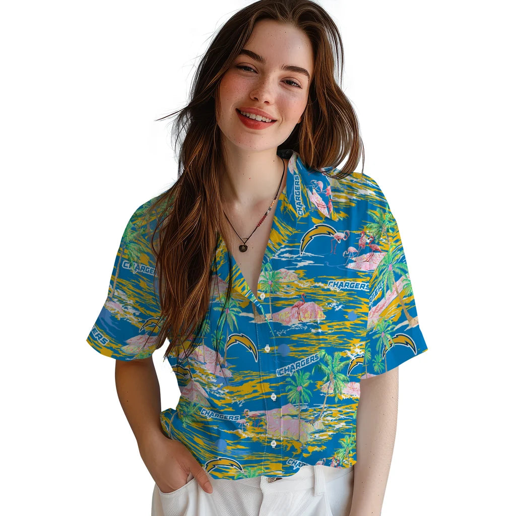 Los Angeles Chargers Hawaiian Shirt - Hawaii Island | Moonbestprint