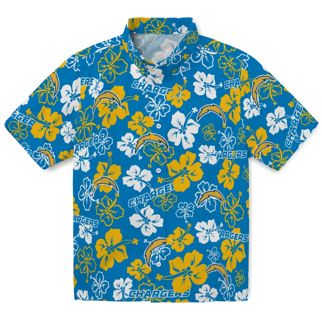 Los Angeles Chargers Hibiscus Bloom Hawaiian Shirt – Moonbestprint