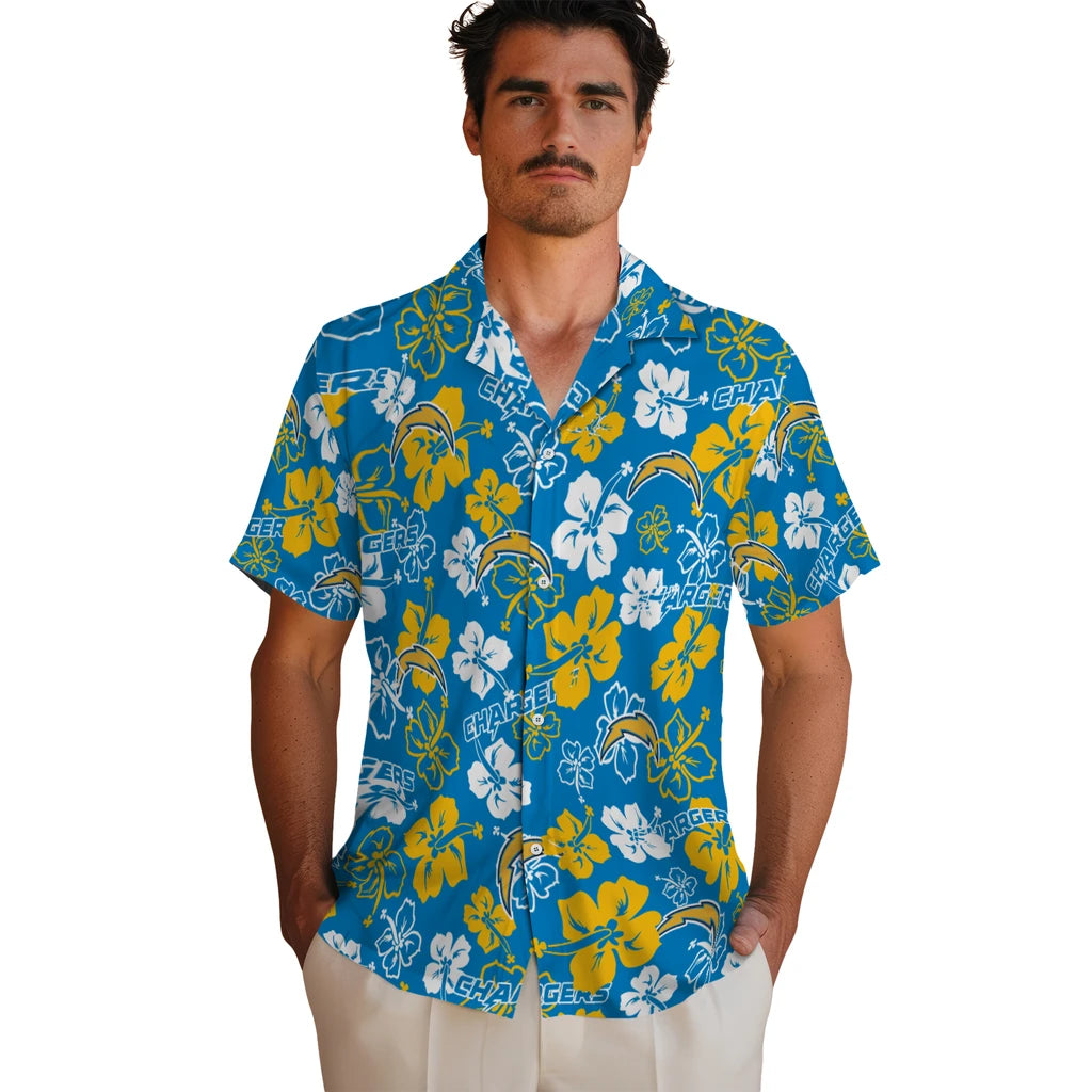Los Angeles Chargers Hibiscus Bloom Hawaiian Shirt – Moonbestprint