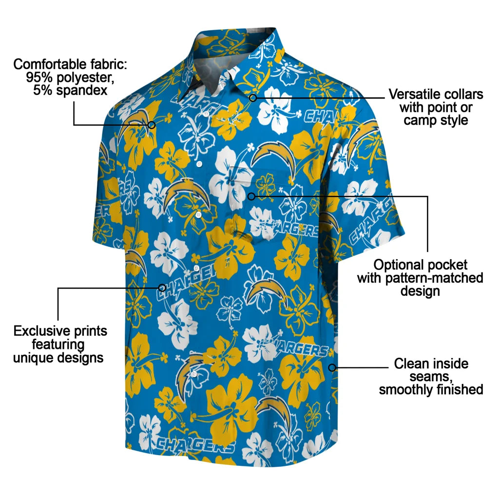 Los Angeles Chargers Hibiscus Bloom Hawaiian Shirt – Moonbestprint