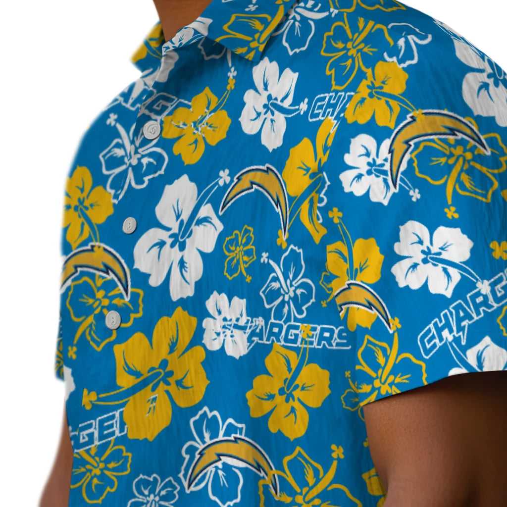 Los Angeles Chargers Hibiscus Bloom Hawaiian Shirt – Moonbestprint