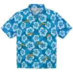 Los Angeles Chargers Hawaiian Shirt - Hibiscus Cluster | Moonbestprint