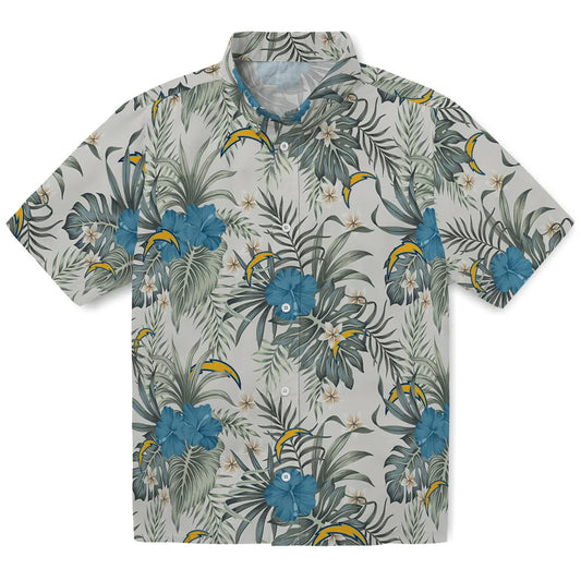 Los Angeles Chargers Hawaiian Shirt - Hibiscus Designs | Moonbestprint