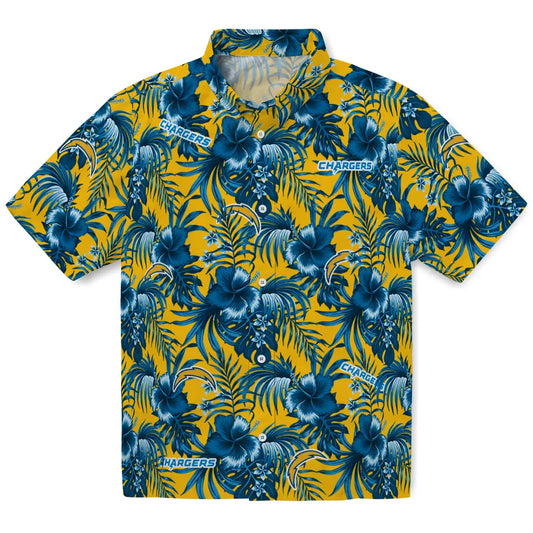 Los Angeles Chargers Hawaiian Shirt - Hibiscus Exotic | Moonbestprint