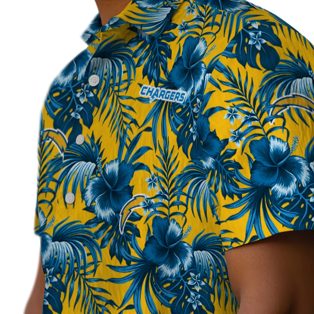 Los Angeles Chargers Hawaiian Shirt - Hibiscus Exotic | Moonbestprint