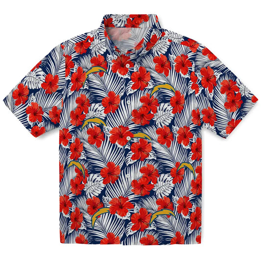 Los Angeles Chargers Hawaiian Shirt - Hibiscus Fiesta | Moonbestprint