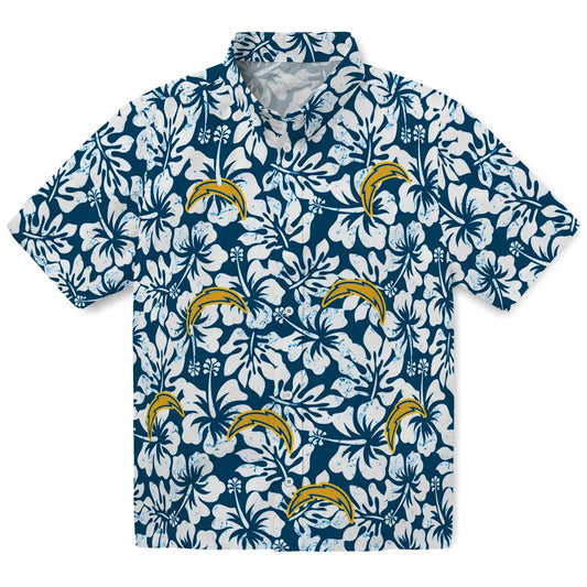 Los Angeles Chargers Hawaiian Shirt - Hibiscus Motif | Moonbestprint