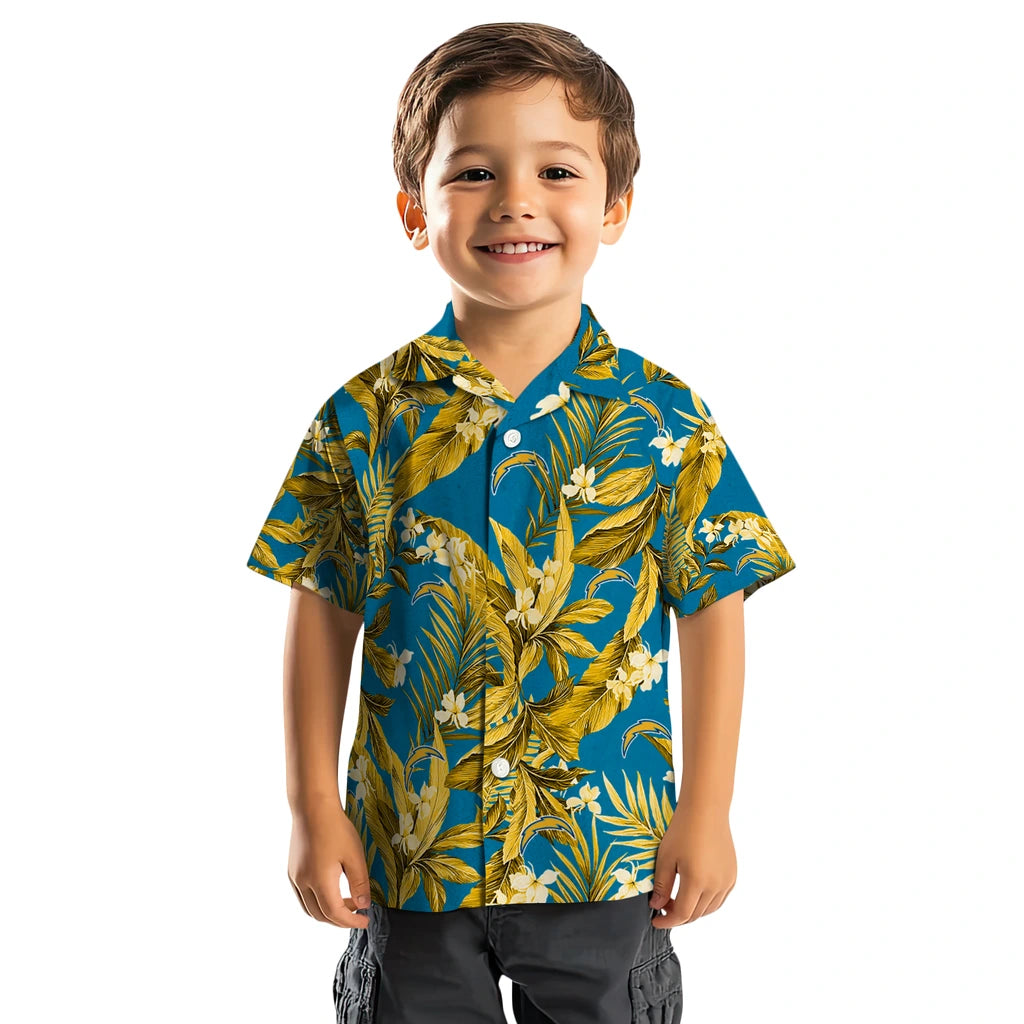 Los Angeles Chargers Hawaiian Shirt - Palm Leaves | Moonbestprint