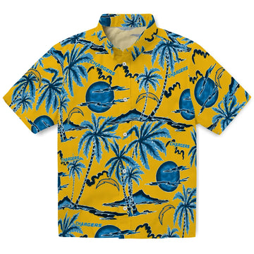 Los Angeles Chargers Hawaiian Shirt - Palm Sunset | Moonbestprint