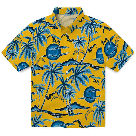 Los Angeles Chargers Hawaiian Shirt - Palm Sunset | Moonbestprint