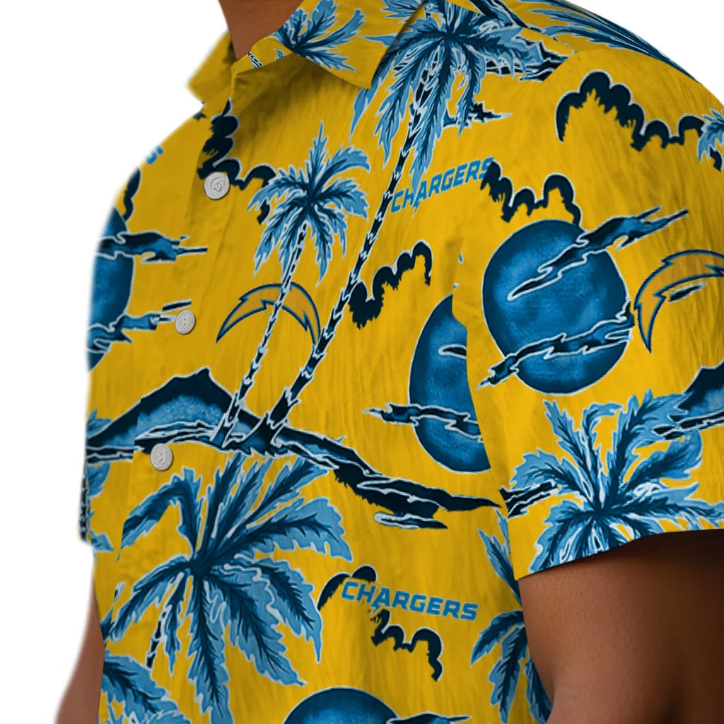 Los Angeles Chargers Hawaiian Shirt - Palm Sunset | Moonbestprint