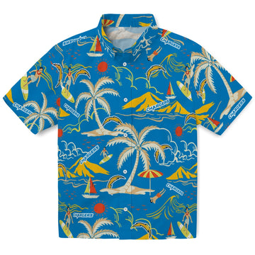 Los Angeles Chargers Hawaiian Shirt - Palm Tree Island | Moonbestprint