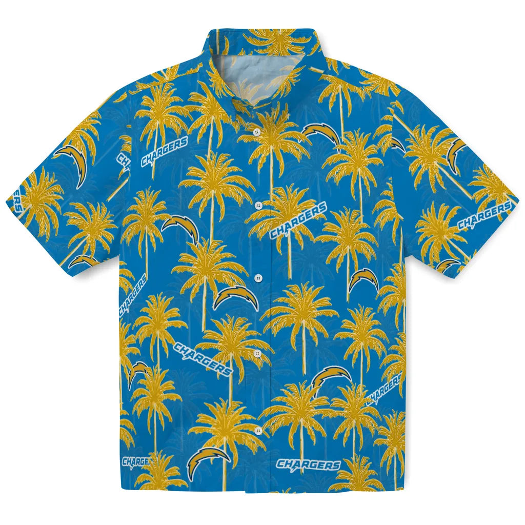 Los Angeles Chargers Hawaiian Shirt - Palm Tree Motif | Moonbestprint