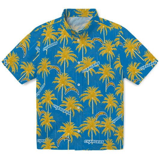Los Angeles Chargers Hawaiian Shirt - Palm Tree Motif | Moonbestprint