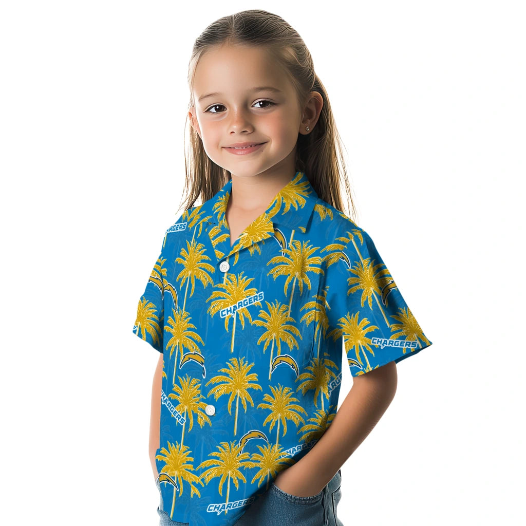 Los Angeles Chargers Hawaiian Shirt - Palm Tree Motif | Moonbestprint