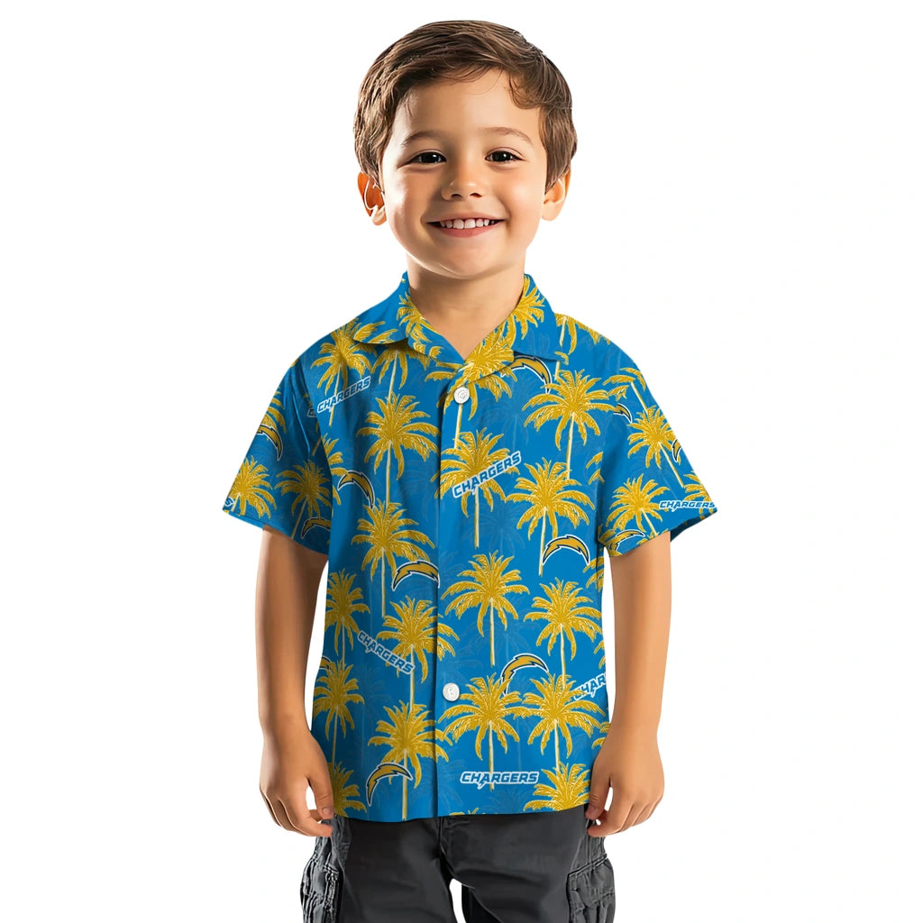 Los Angeles Chargers Hawaiian Shirt - Palm Tree Motif | Moonbestprint