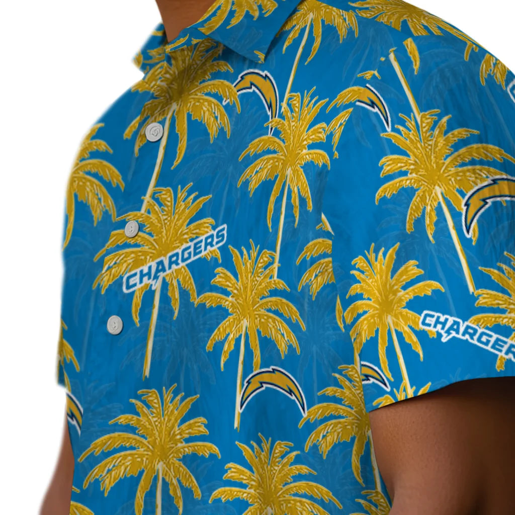 Los Angeles Chargers Hawaiian Shirt - Palm Tree Motif | Moonbestprint