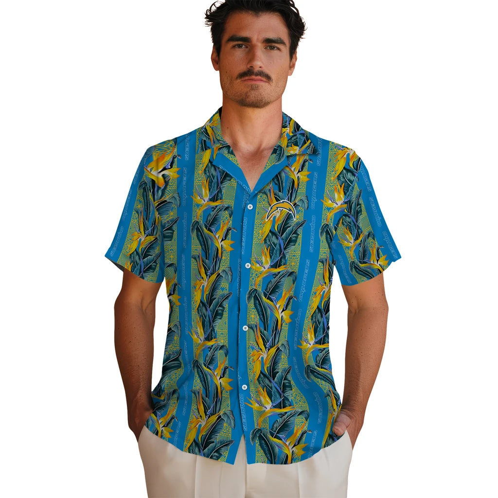 Los Angeles Chargers Hawaiian Shirt - Paradise Vines | Moonbestprint