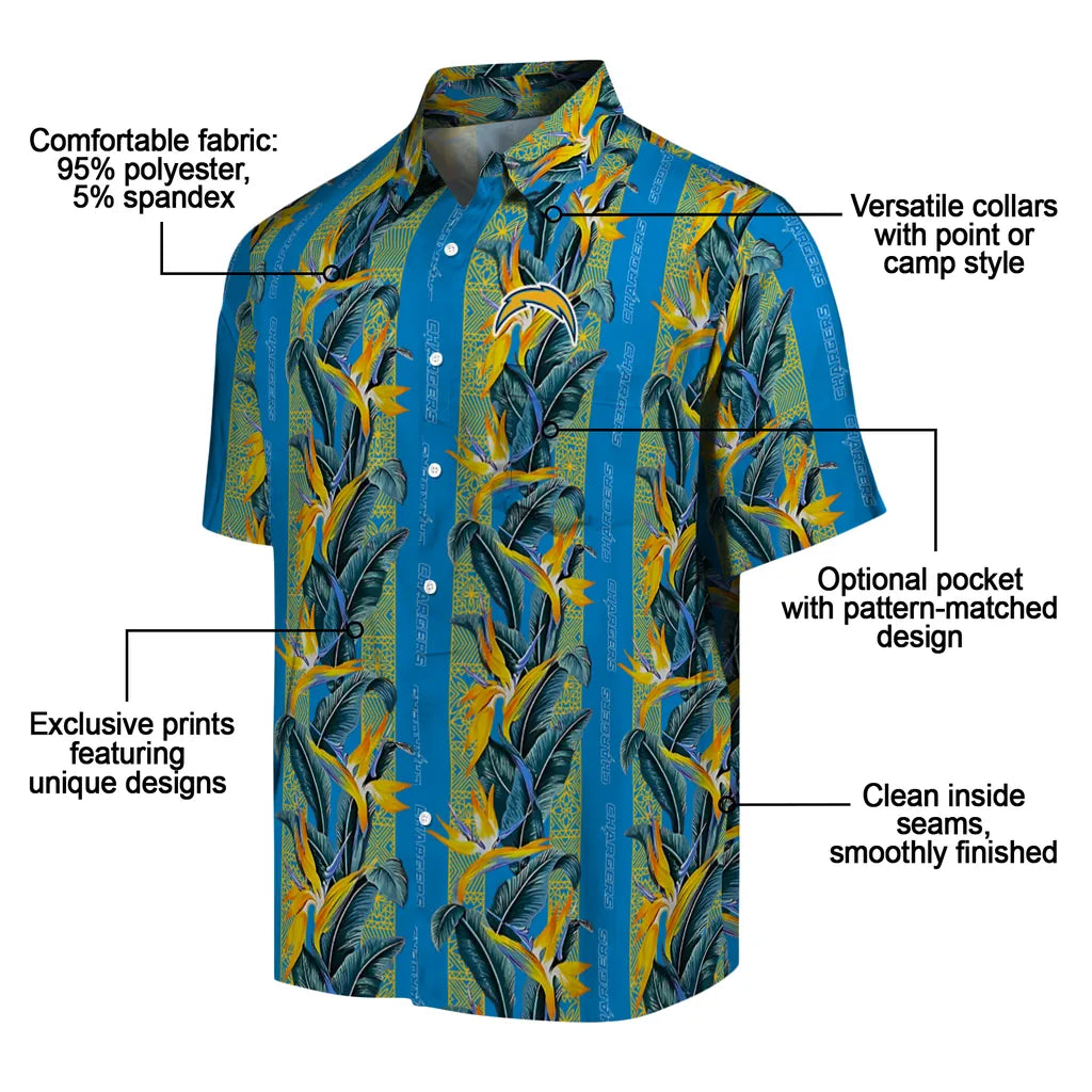 Los Angeles Chargers Hawaiian Shirt - Paradise Vines | Moonbestprint