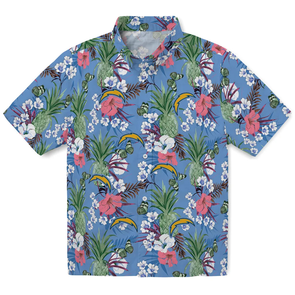 Los Angeles Chargers Hawaiian Shirt - Pineapple Bouquet | Moonbestprint