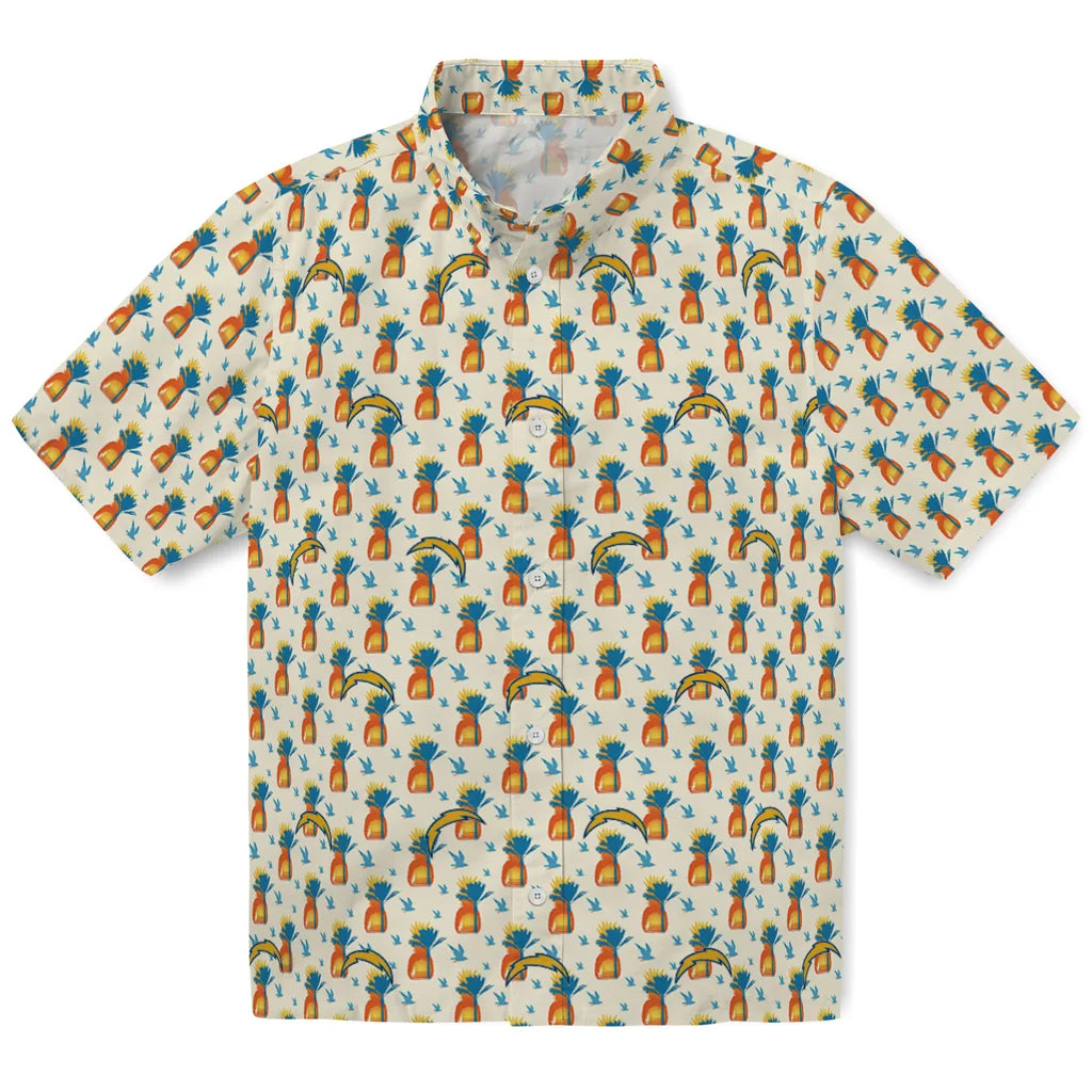 Los Angeles Chargers Hawaiian Shirt - Pineapple Delight | Moonbestprint