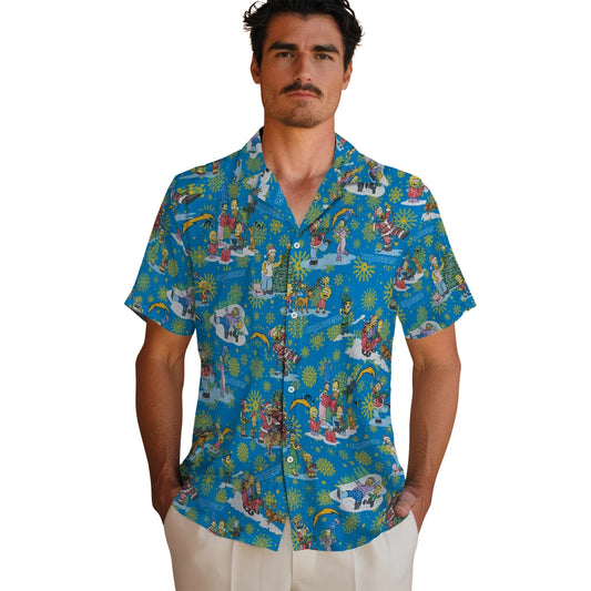 Los Angeles Chargers Hawaiian Shirt - Simpsons Christmas | Moonbestprint