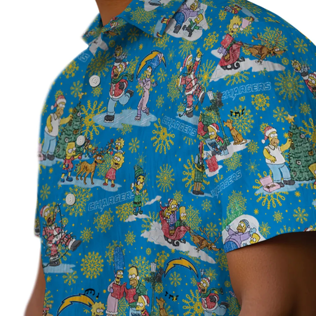 Los Angeles Chargers Hawaiian Shirt - Simpsons Christmas | Moonbestprint