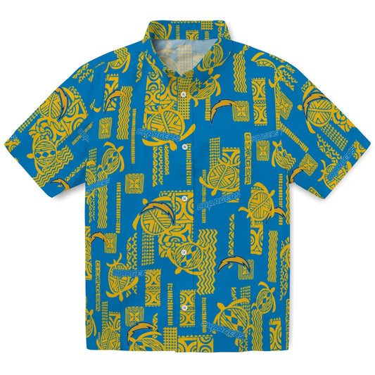 Los Angeles Chargers Hawaiian Shirt - Turtle Lines | Moonbestprint
