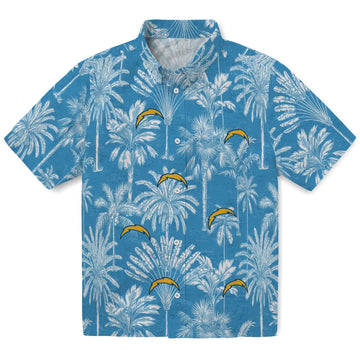 Los Angeles Chargers Hawaiian Shirt - Vintage Palm Tree | Moonbestprint