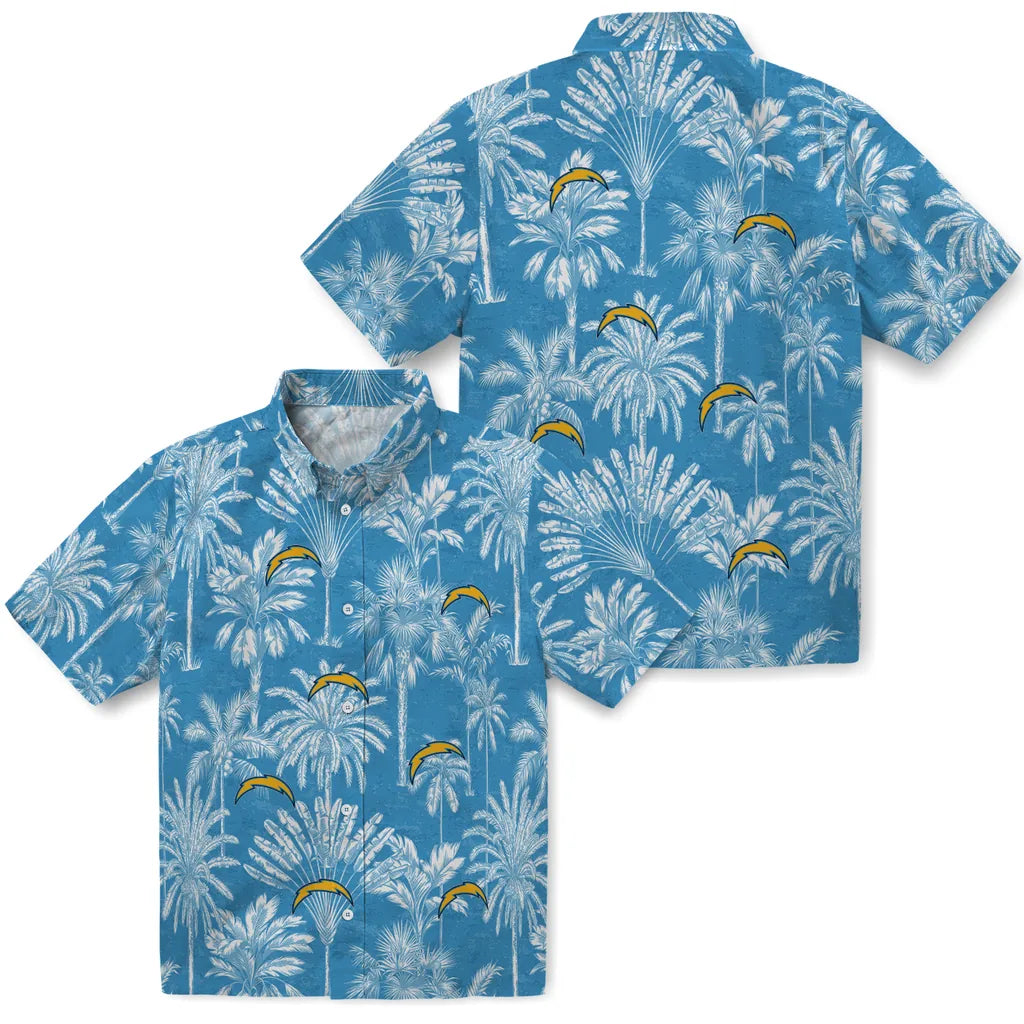 Los Angeles Chargers Hawaiian Shirt - Vintage Palm Tree | Moonbestprint