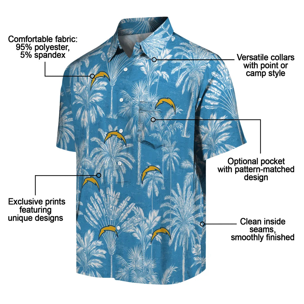 Los Angeles Chargers Hawaiian Shirt - Vintage Palm Tree | Moonbestprint