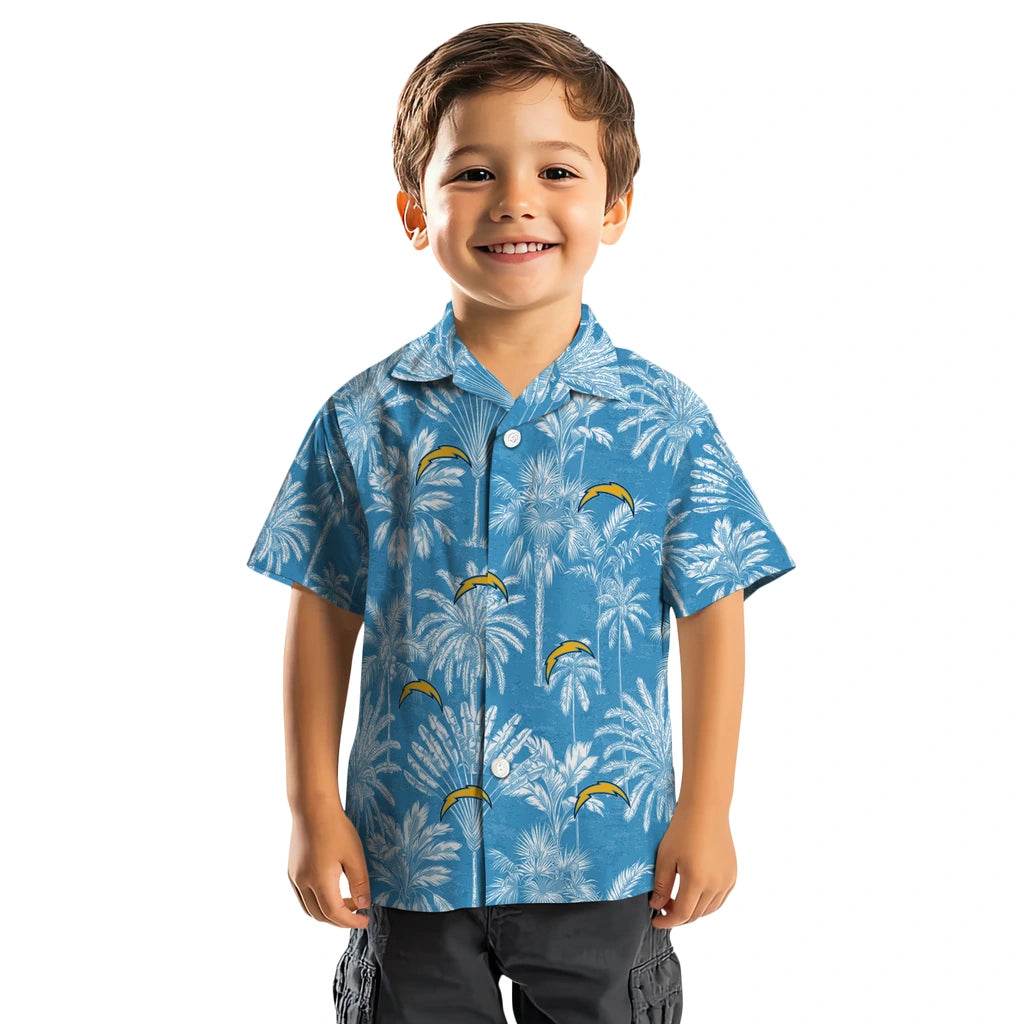 Los Angeles Chargers Hawaiian Shirt - Vintage Palm Tree | Moonbestprint