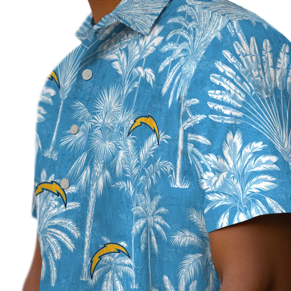 Los Angeles Chargers Hawaiian Shirt - Vintage Palm Tree | Moonbestprint