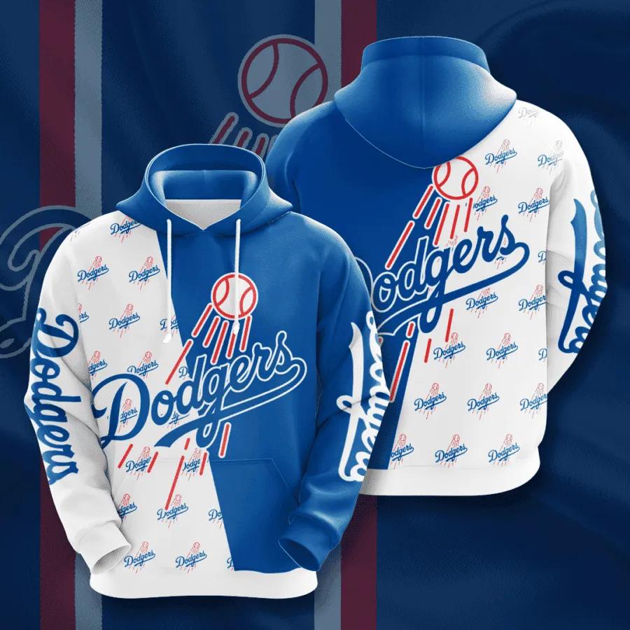 Los Angeles Dodgers Big Logo 3D MLB All Over Print Hoodie -Moonbestprint