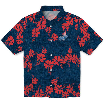 Los Angeles Dodgers Hawaiian Shirt - 50th State Flower | Moonbestprint
