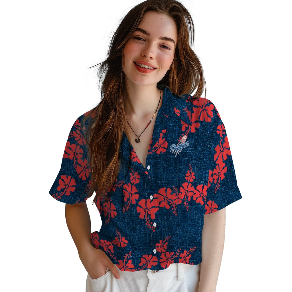 Los Angeles Dodgers Hawaiian Shirt - 50th State Flower | Moonbestprint