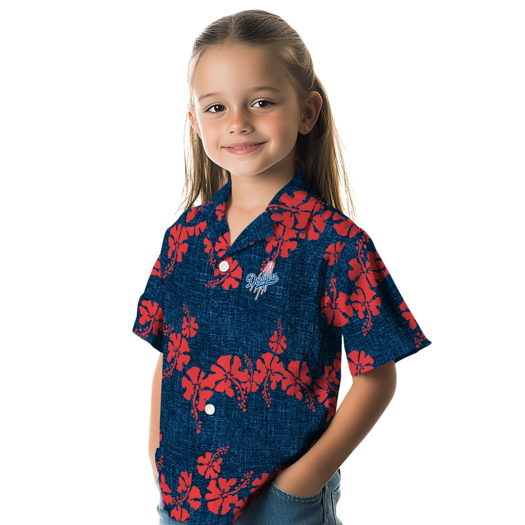 Los Angeles Dodgers Hawaiian Shirt - 50th State Flower | Moonbestprint
