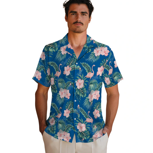 Los Angeles Dodgers Hawaiian Shirt - Flamingo and Hibiscus | Moonbestprint