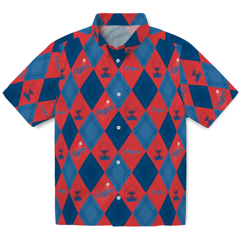Los Angeles Dodgers Hawaiian Shirt - Golfing Plaid | Moonbestprint