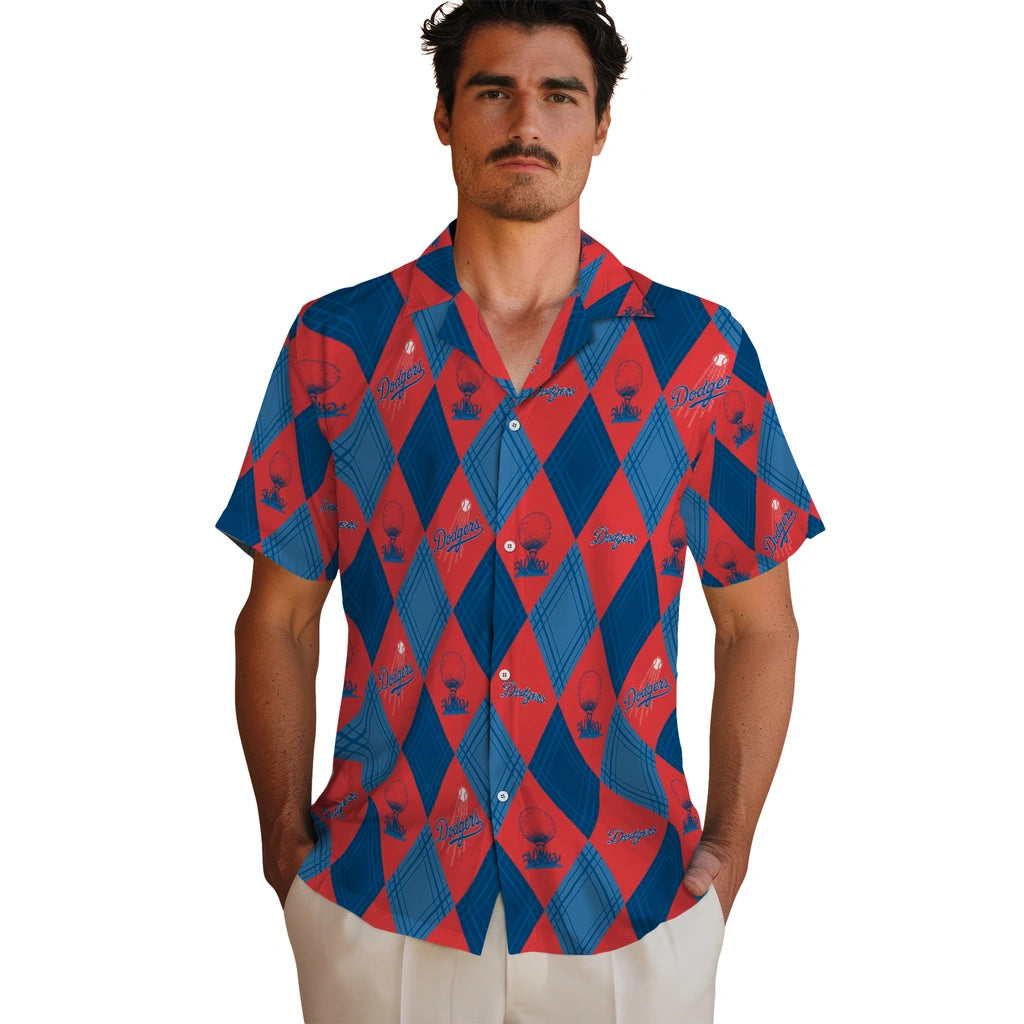 Los Angeles Dodgers Hawaiian Shirt - Golfing Plaid | Moonbestprint