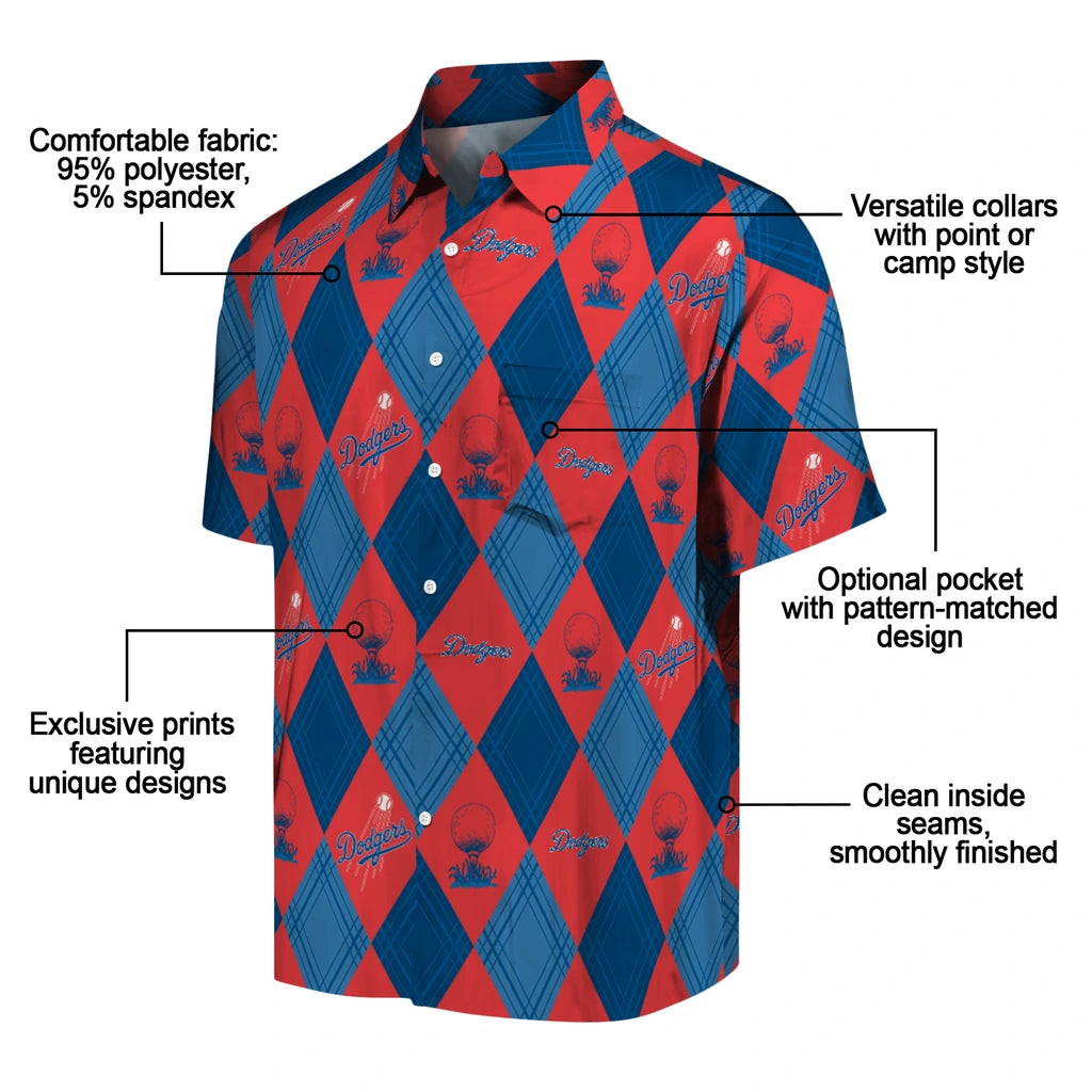 Los Angeles Dodgers Hawaiian Shirt - Golfing Plaid | Moonbestprint