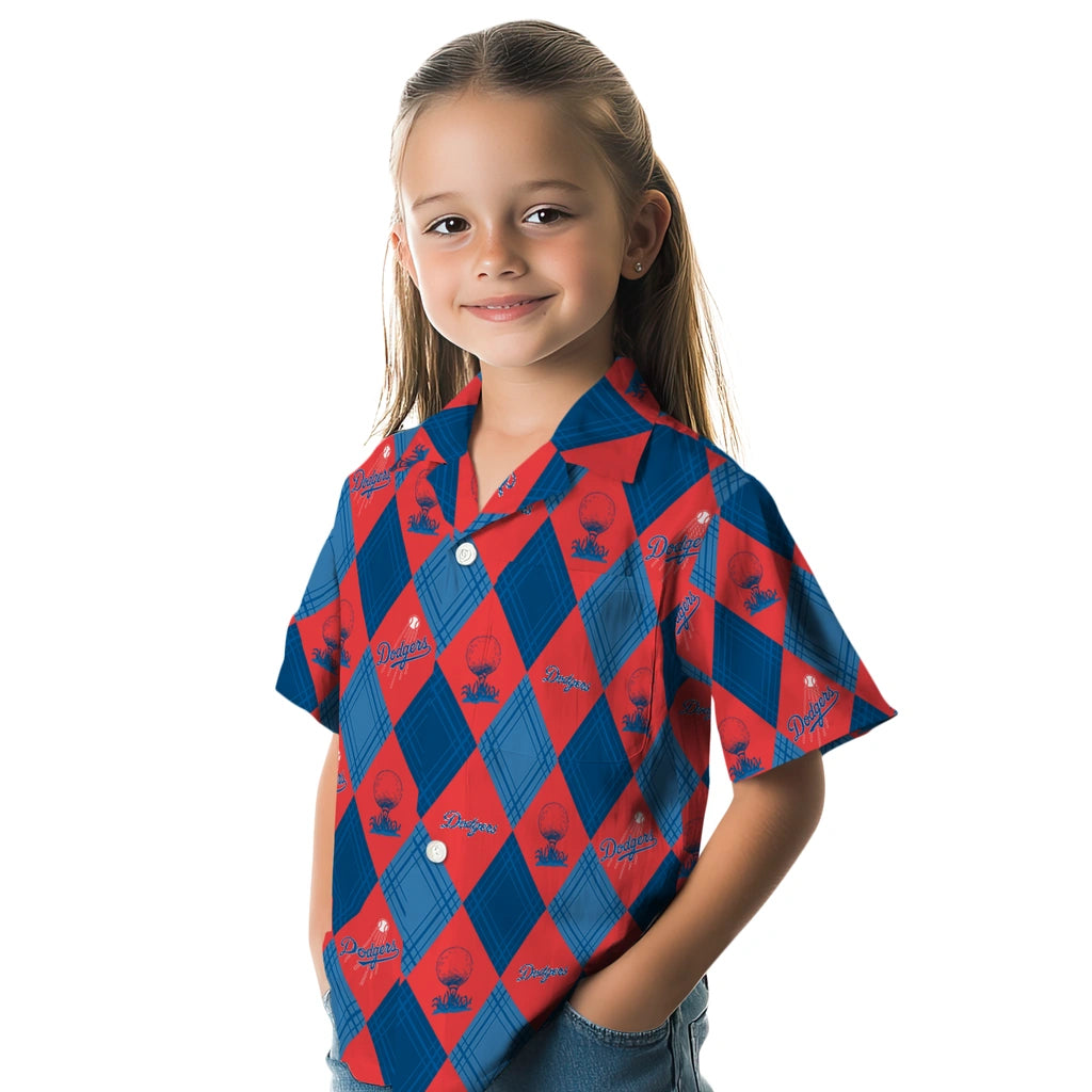 Los Angeles Dodgers Hawaiian Shirt - Golfing Plaid | Moonbestprint